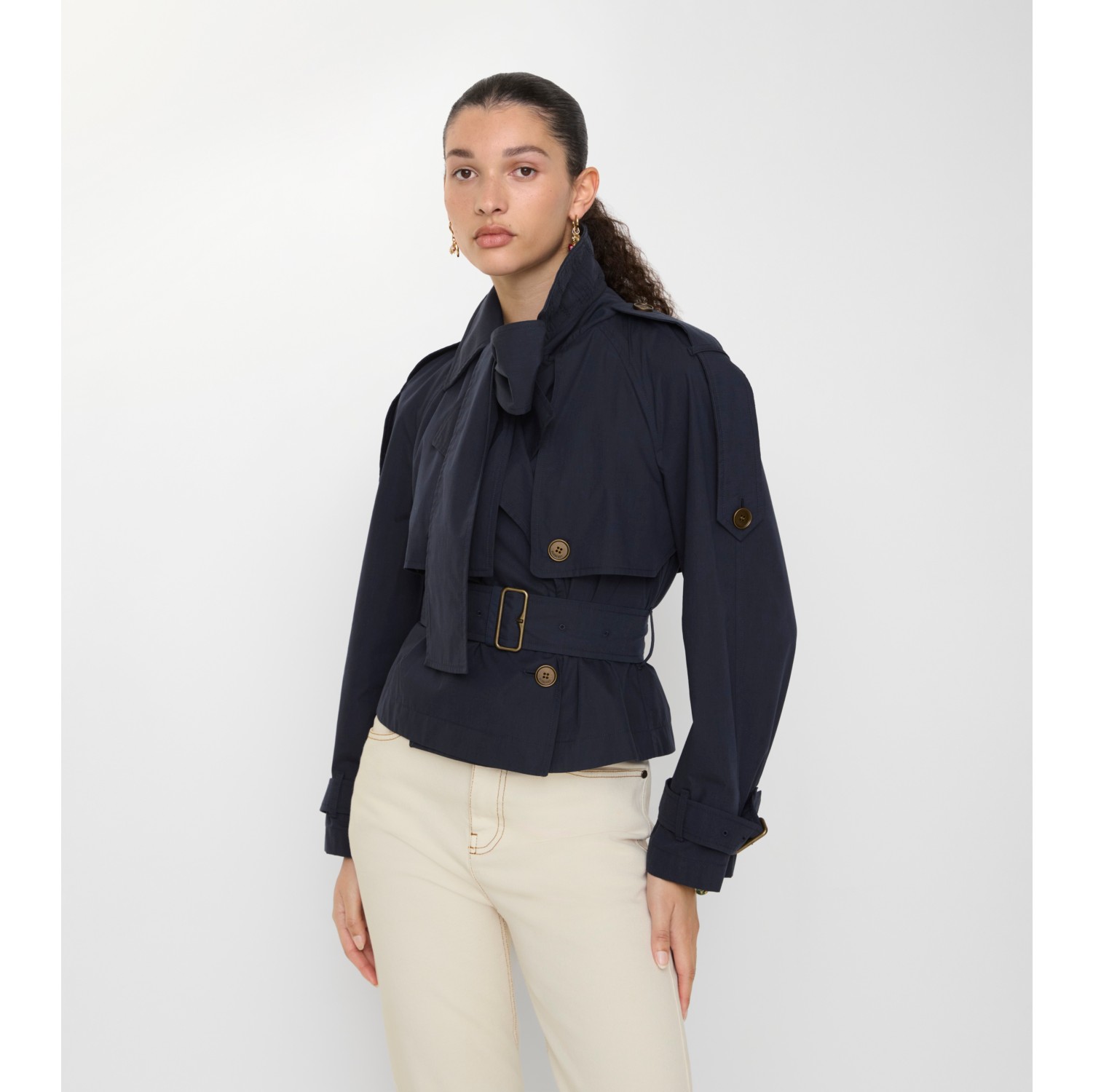 Short Canvas Trerose Trench Coat