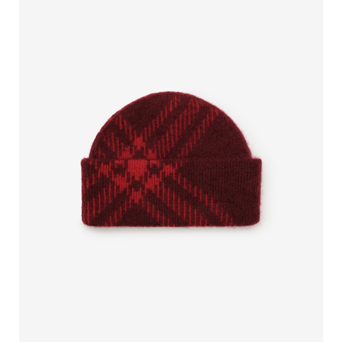  Check Mohair Wool Blend Beanie