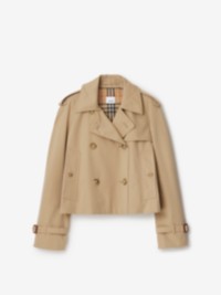 Cropped Gabardine Trench Jacket in colour Honey
