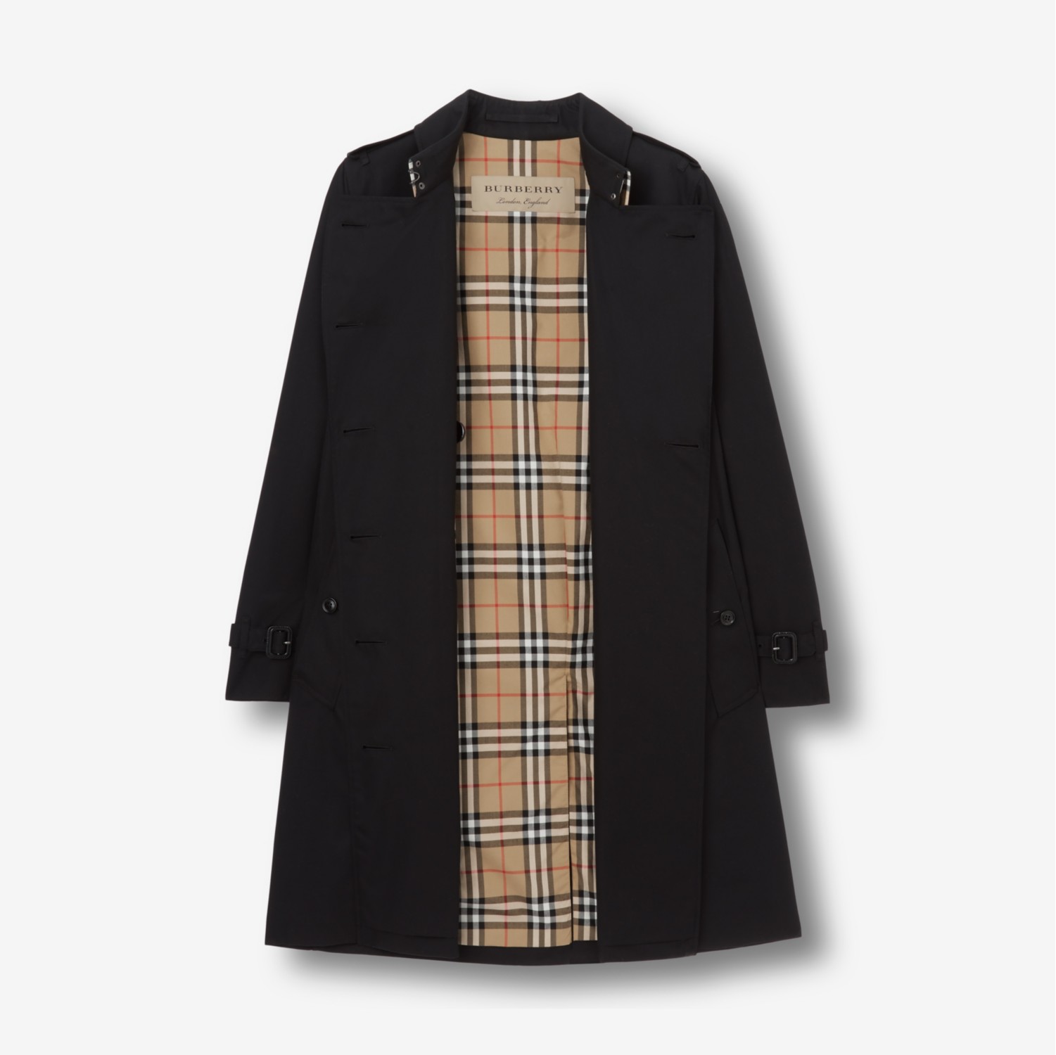 Burberry kensington best sale trench coat black