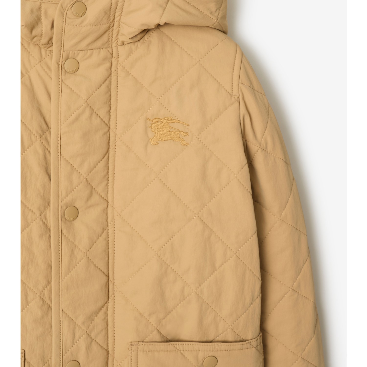 Manteau à capuche en nylon matelassé