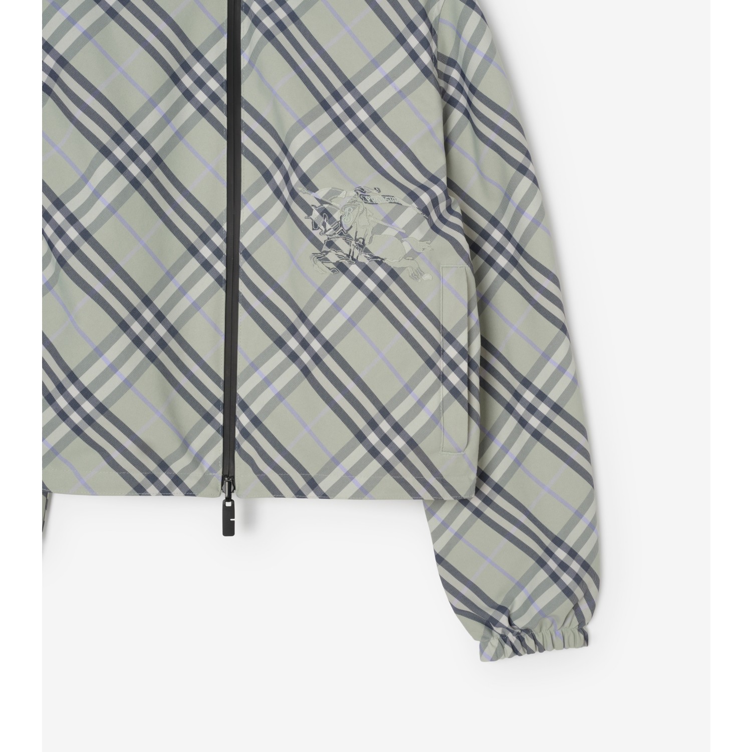 Cropped Reversible Check Jacket in Seafoam green - Women, Wool | Burberry® Official