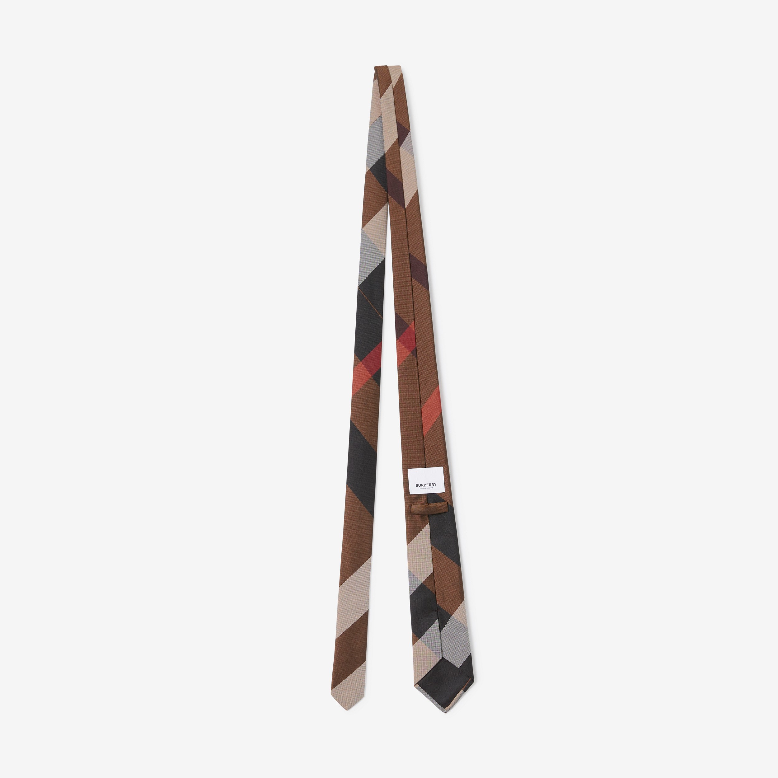 Classic Cut Exaggerated Check Silk Tie in Dark Birch Brown - Men | Burberry® Official - 2