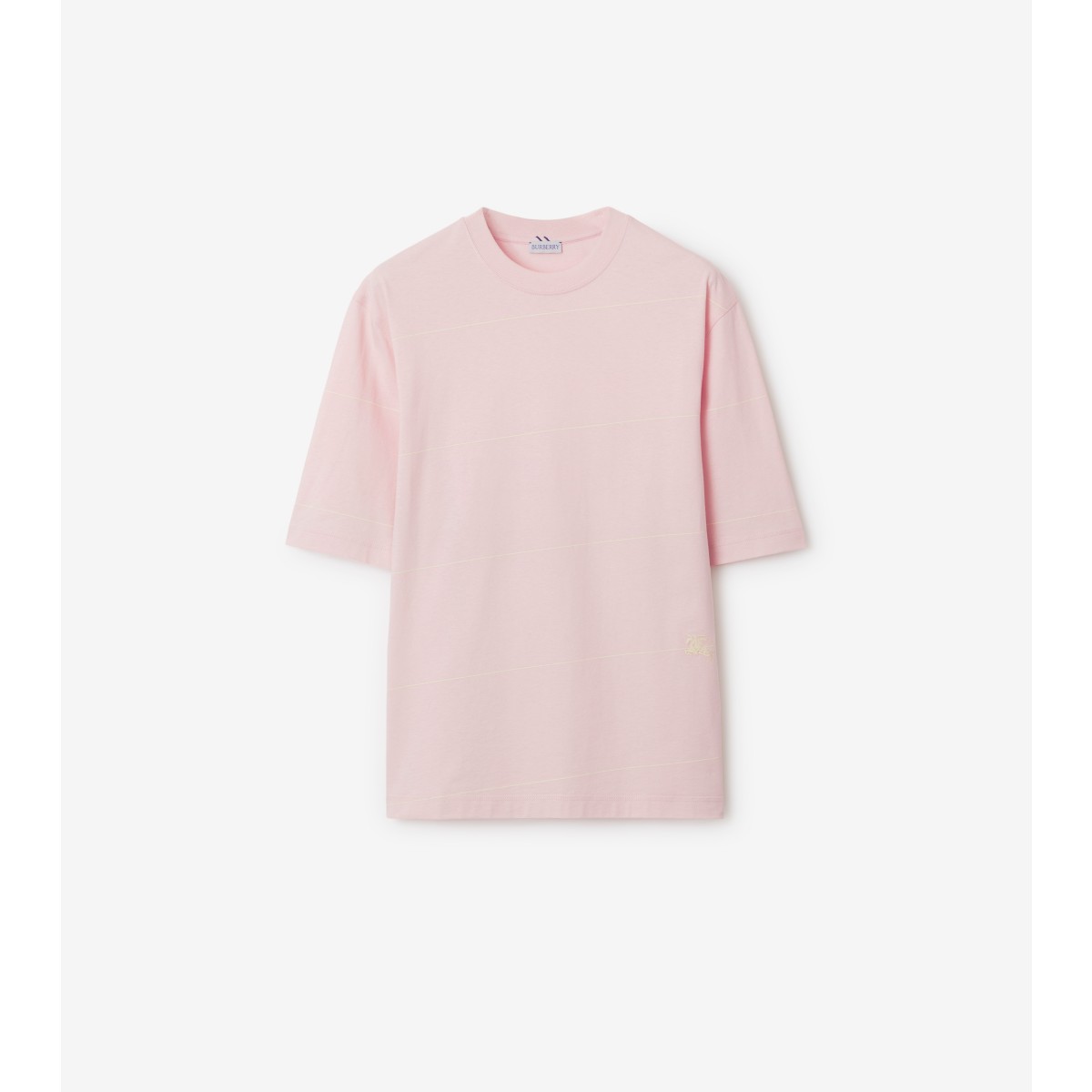 Burberry Striped Cotton T-shirt In Pink