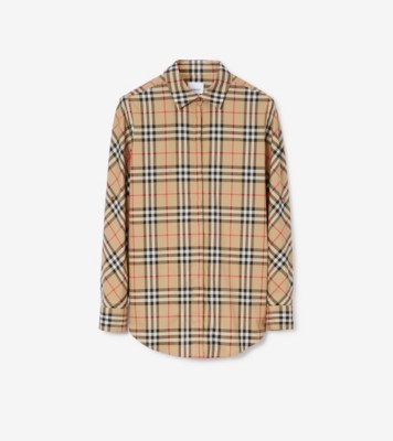 ヴィンテージチェック ストレッチコットンツイル シャツ (アーカイブベージュ) - ウィメンズ, コットン | Burberry®公式サイト