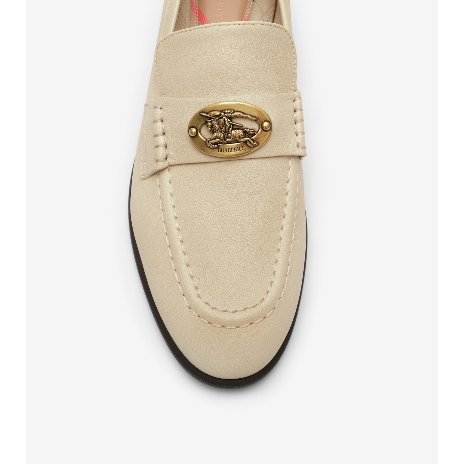 Leather Opal Loafers in Soap beige - Women | Burberry® Official