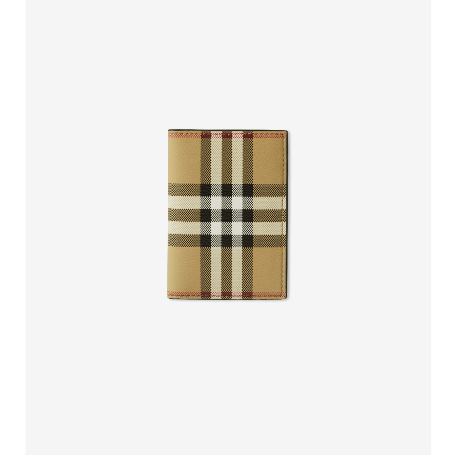 Check Folding Card Case in Archive beige - Men, Canvas | Burberry 