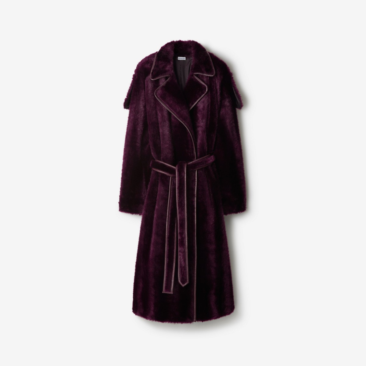 Shop Burberry Faux Fur Trench Coat In Clove