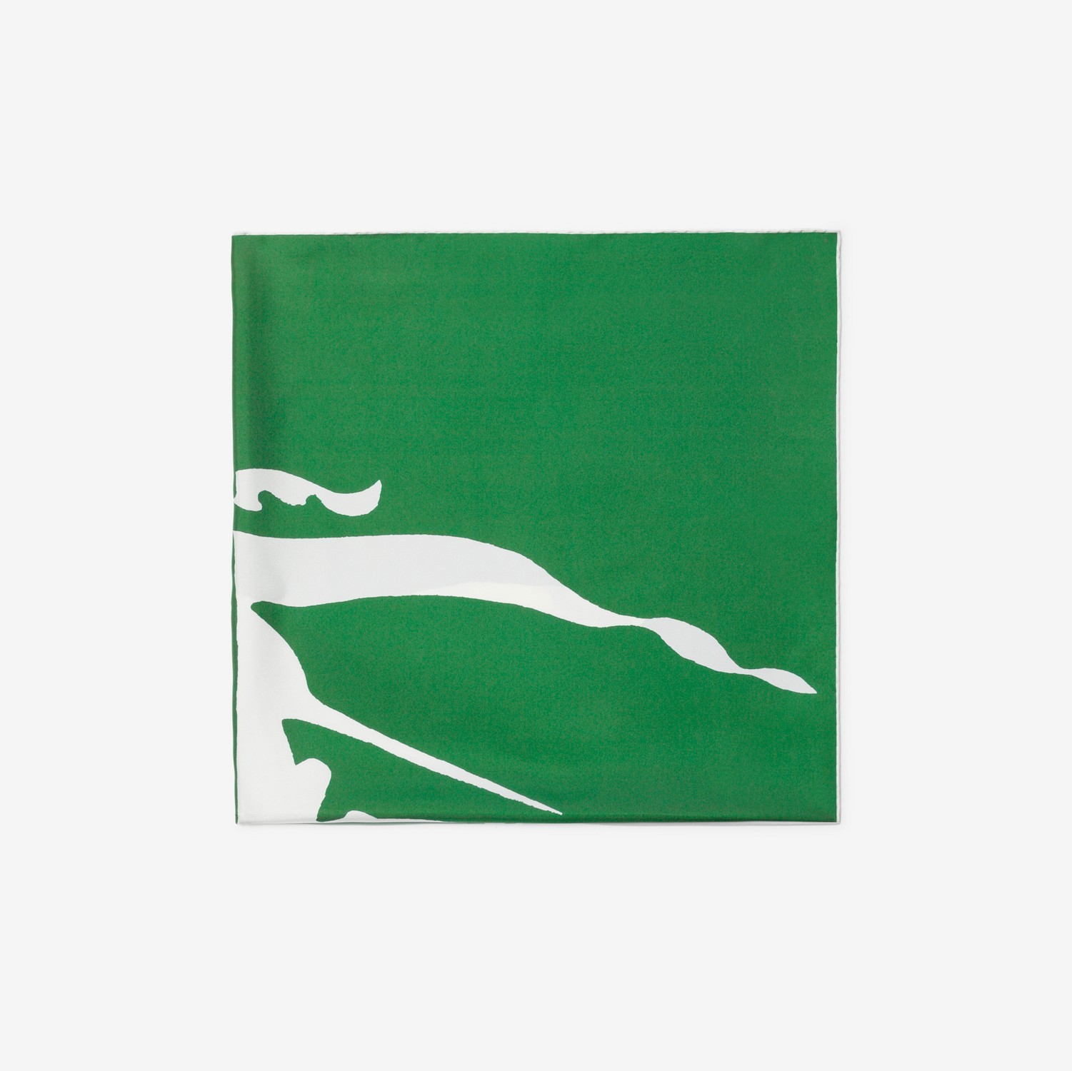 马术骑士徽标丝质方巾 (毛虫绿) | Burberry® 博柏利官网
