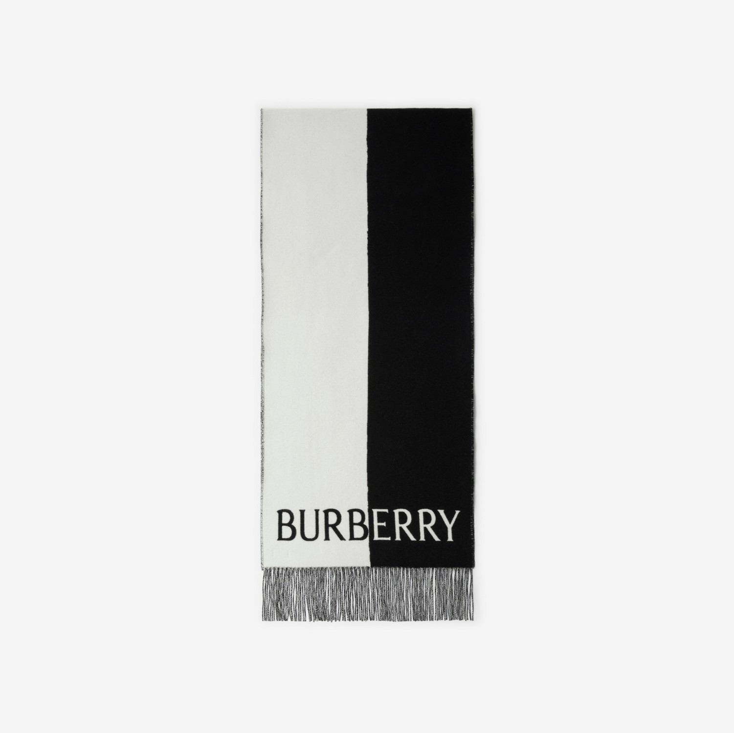 EKD ウールカシミア スカーフ (ブラック／ホワイト) | Burberry®公式サイト