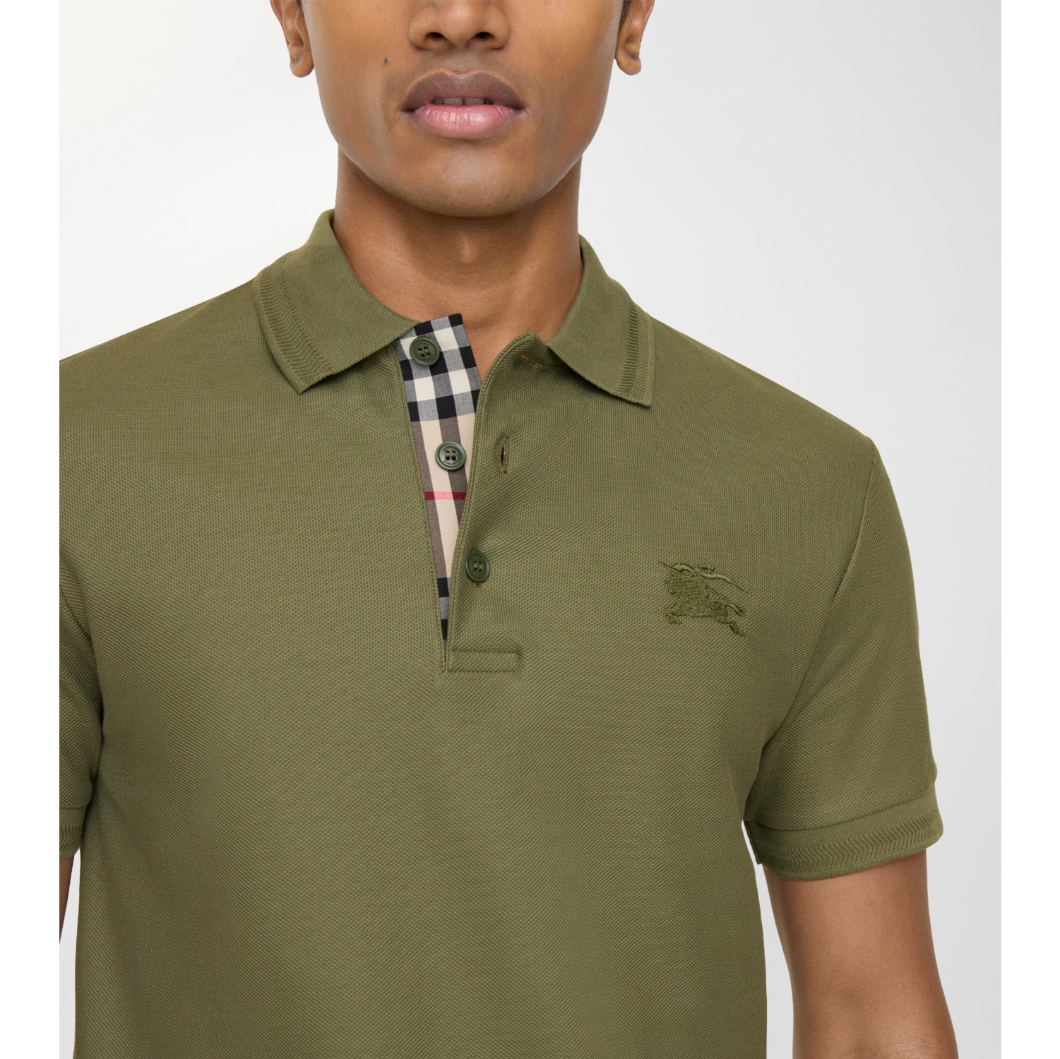 Cotton Polo Shirt in Olive green - Men | Burberry® Official