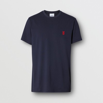 Monogram Motif Cotton T-shirt in Navy - Men | Burberry® Official