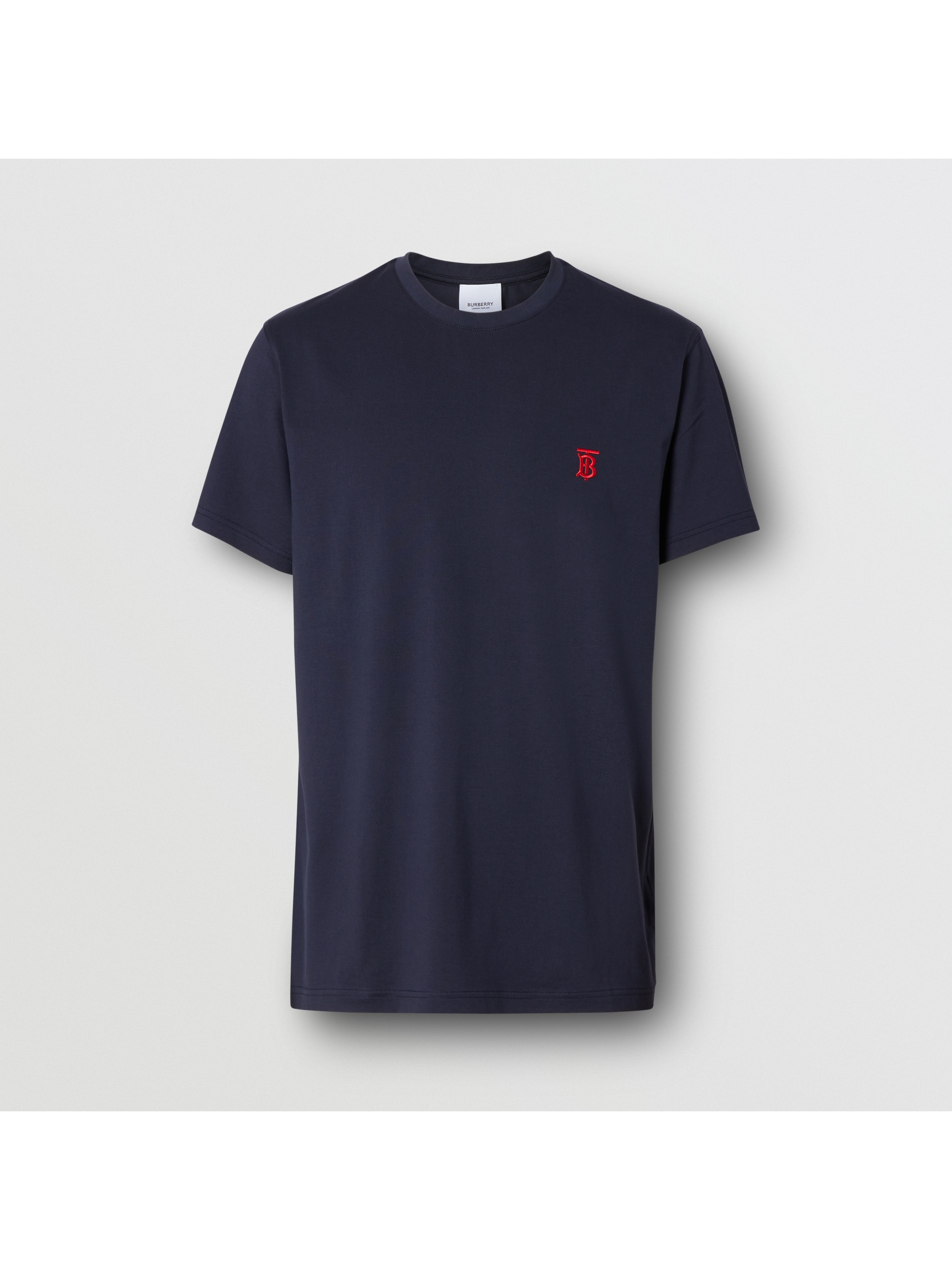 专属标识图案棉质 t 恤衫 (海军蓝) - 男士 | burberry 博柏利