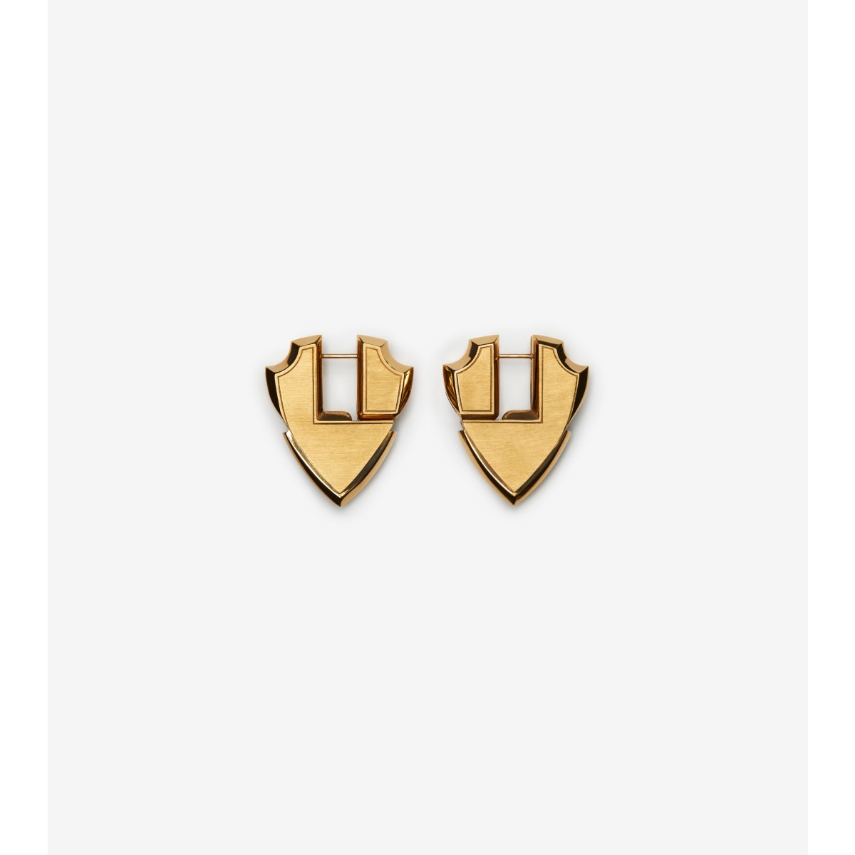 Burberry Shield Pattern Earrings In Gold