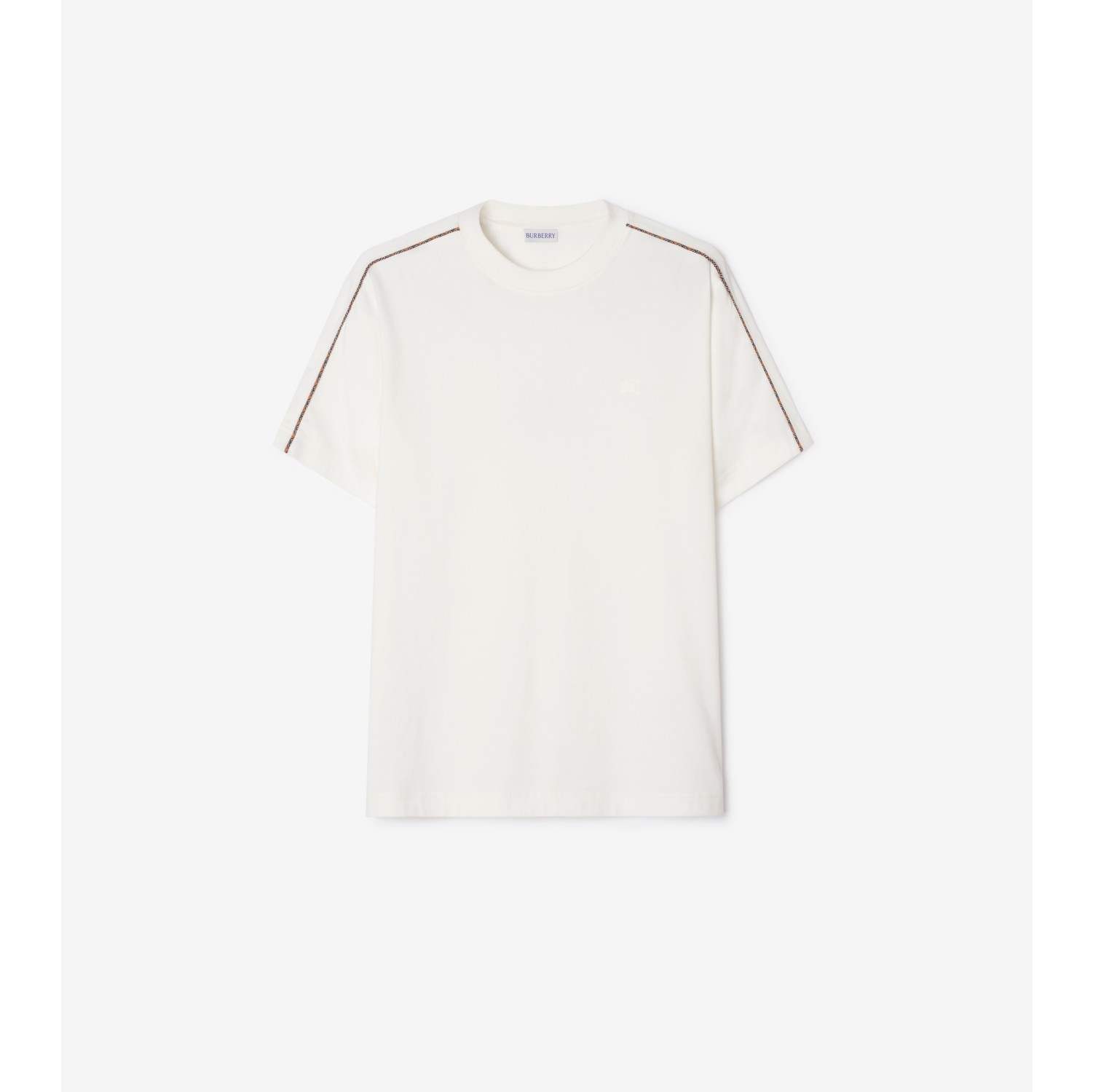 Check Piping Cotton T-shirt