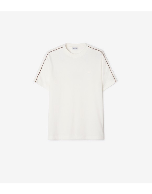 T-shirt en coton à liseré Check