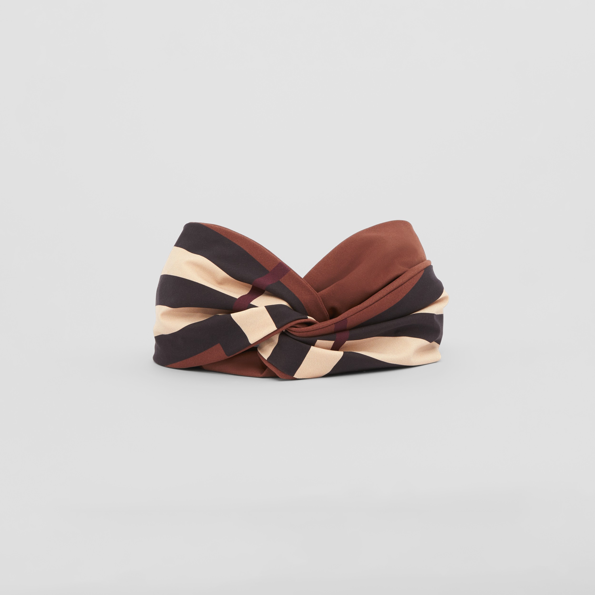 Chevron Check Stretch Jersey Headband in Birch Brown Women Burberry