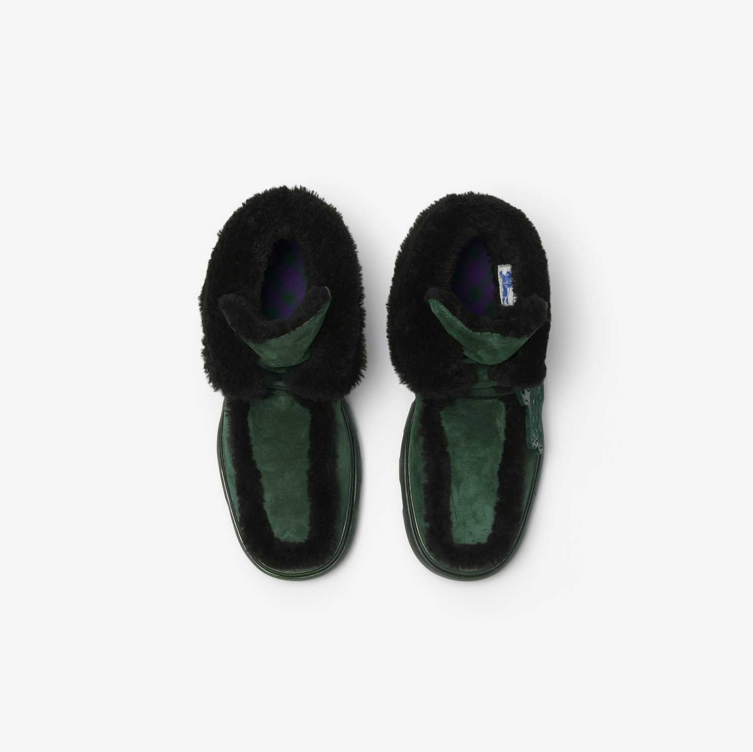 Sapatos Creeper High em shearling (Vine/preto) - Homens | Burberry® oficial