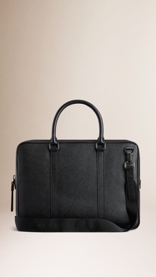 London Leather Crossbody Briefcase Black | Burberry
