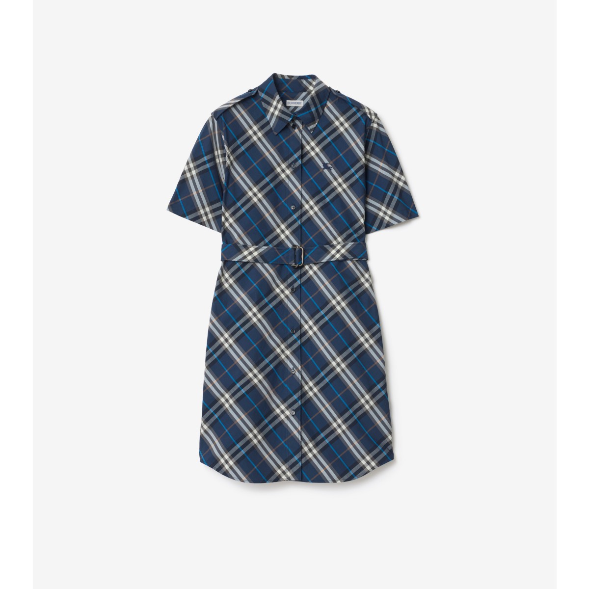  Check Cotton Shirt Dress