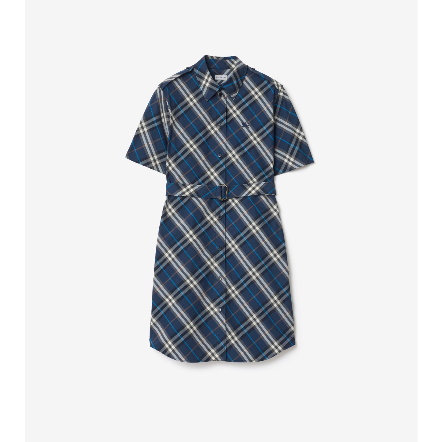 Check Cotton Shirt Dress