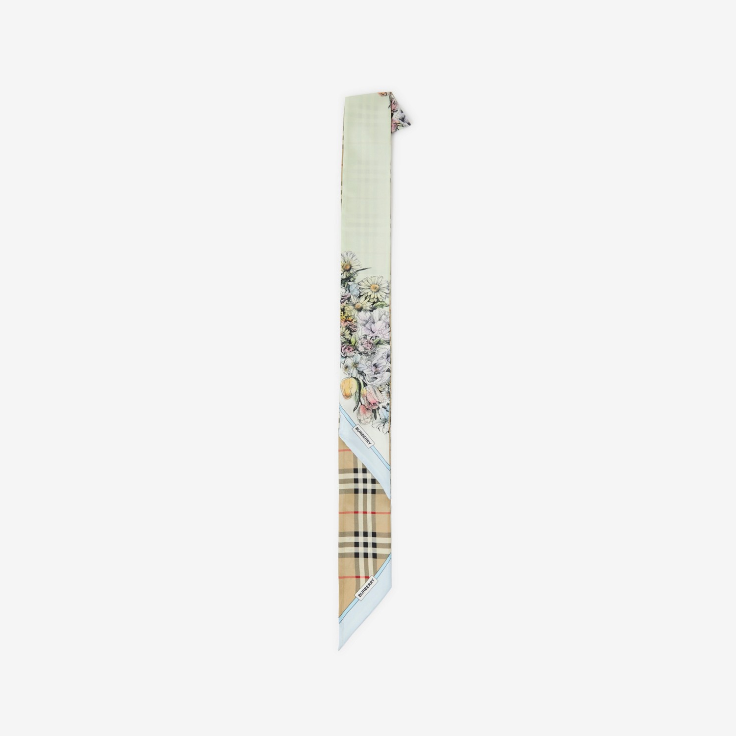 Skinny scarf de seda com estampa de montagem (Multicolorido) | Burberry® oficial