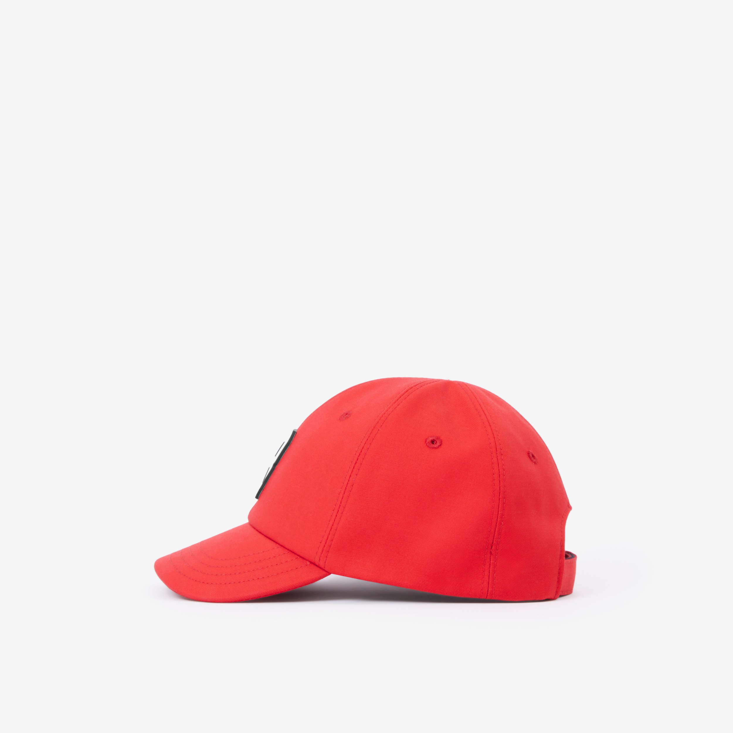 Letter Graphic Cotton Baseball Cap In Bright Red Children Burberry