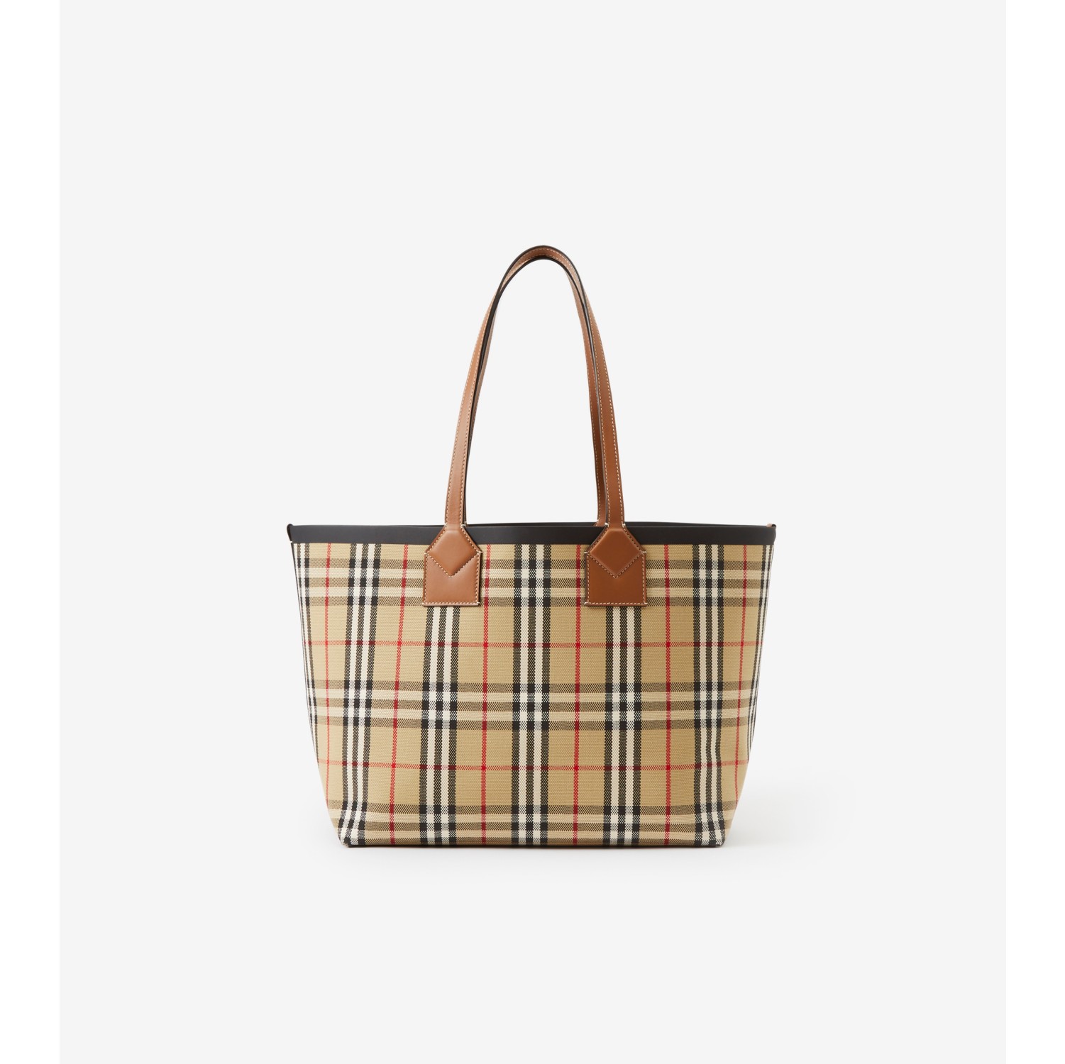 Medium check detail on sale leather tote bag