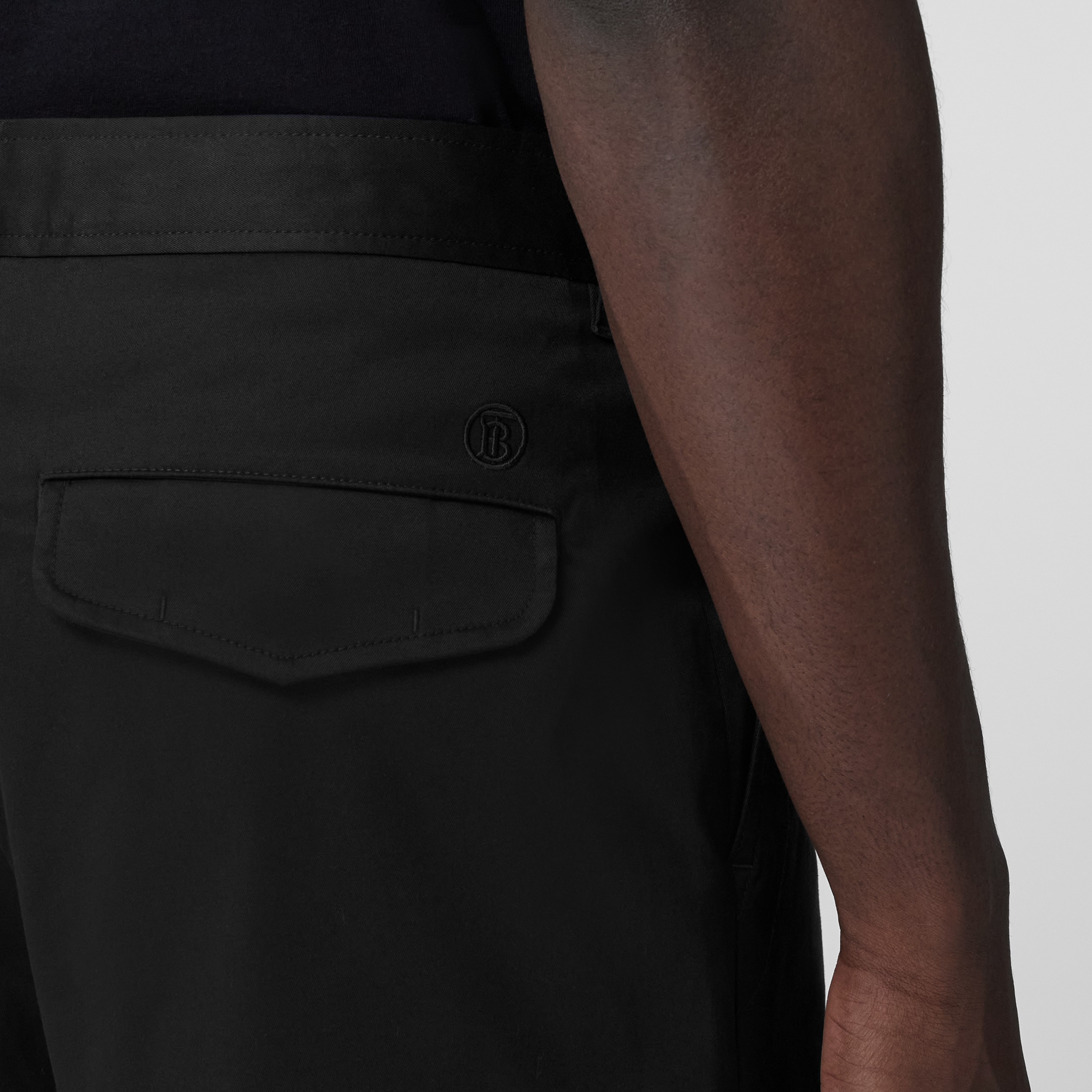 Monogram Motif Stretch Cotton Shorts in Black - Men | Burberry® Official - 2