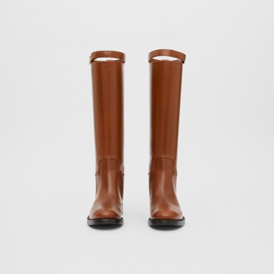 tan leather knee high boots