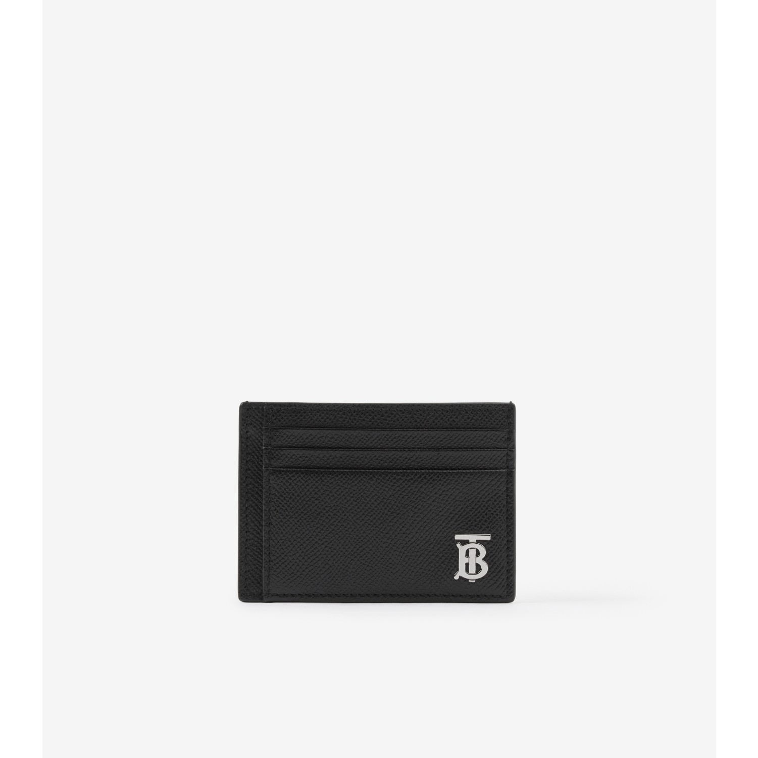 | in Card - Men Official Burberry® Leather Money Black Grainy Case Clip TB