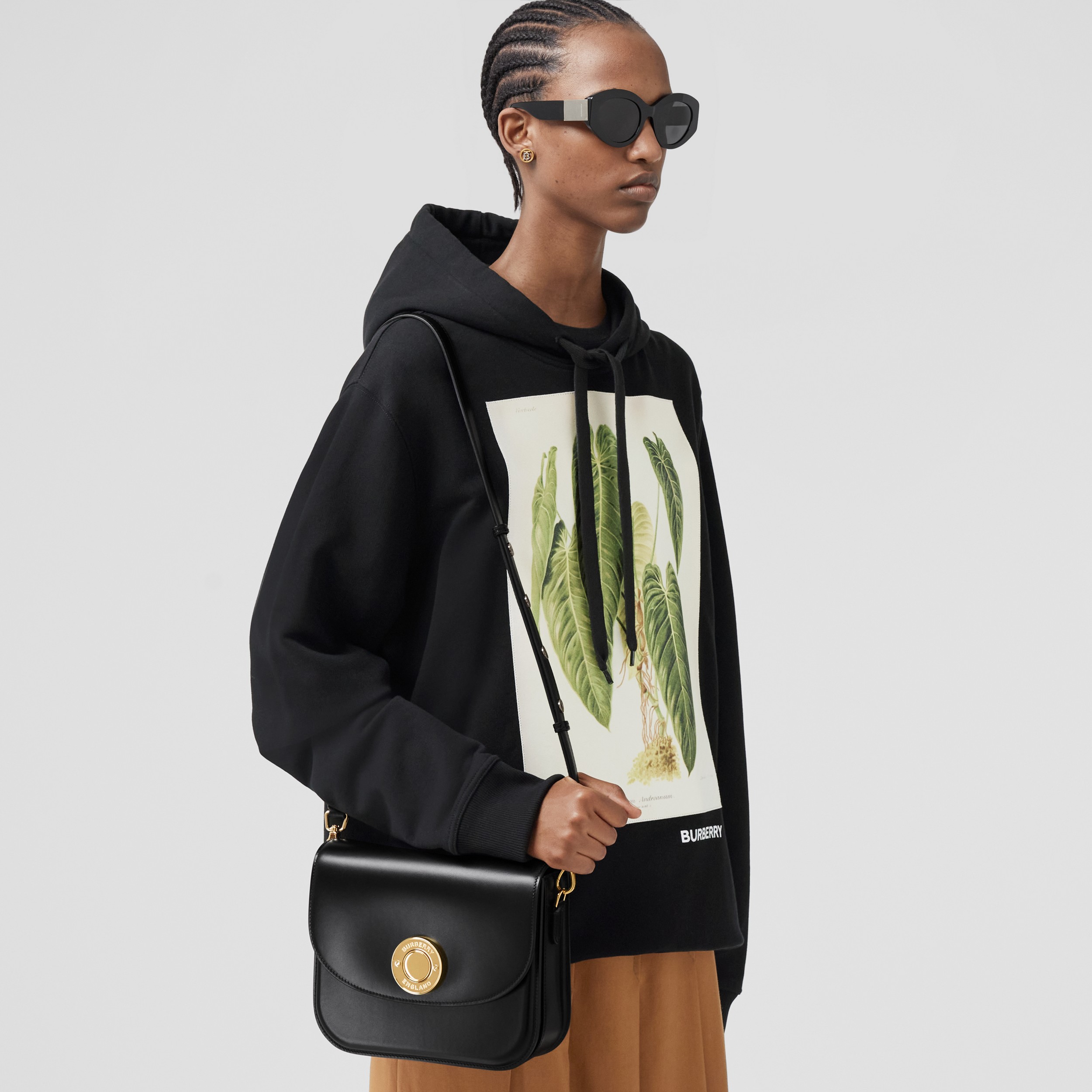 Leather Medium Elizabeth Bag in Black - Women | Burberry® Official - 3