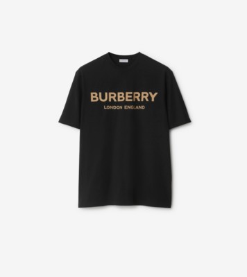 Logo Cotton T-shirt in Black - Men | Burberry® Official