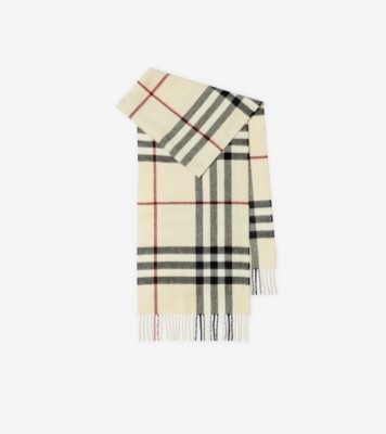 Check Cashmere Scarf in Stone | Burberry® Official