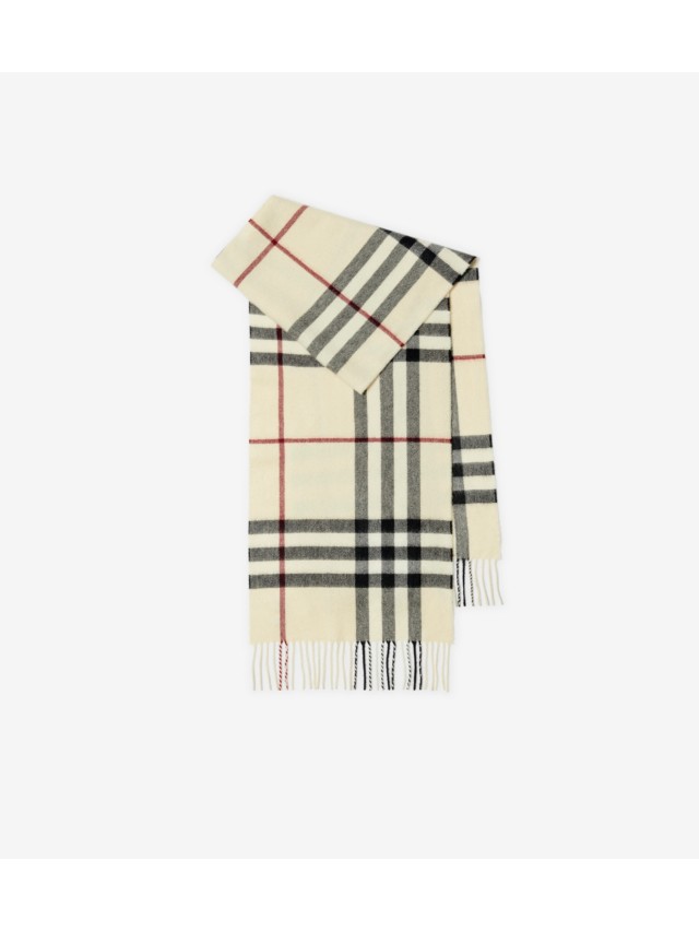 Burberry Crinkled Classic Print Scarf Pale Beige