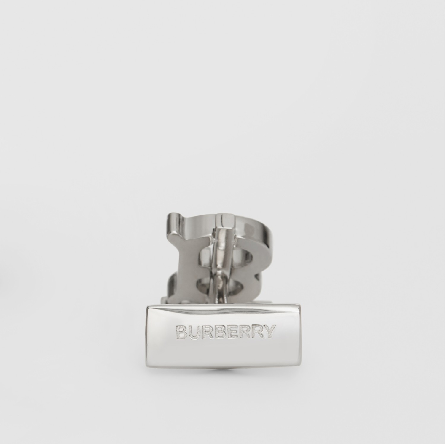 Monogram Motif Enamel and Palladium plated Cufflinks in Palladium black Men Burberry Official