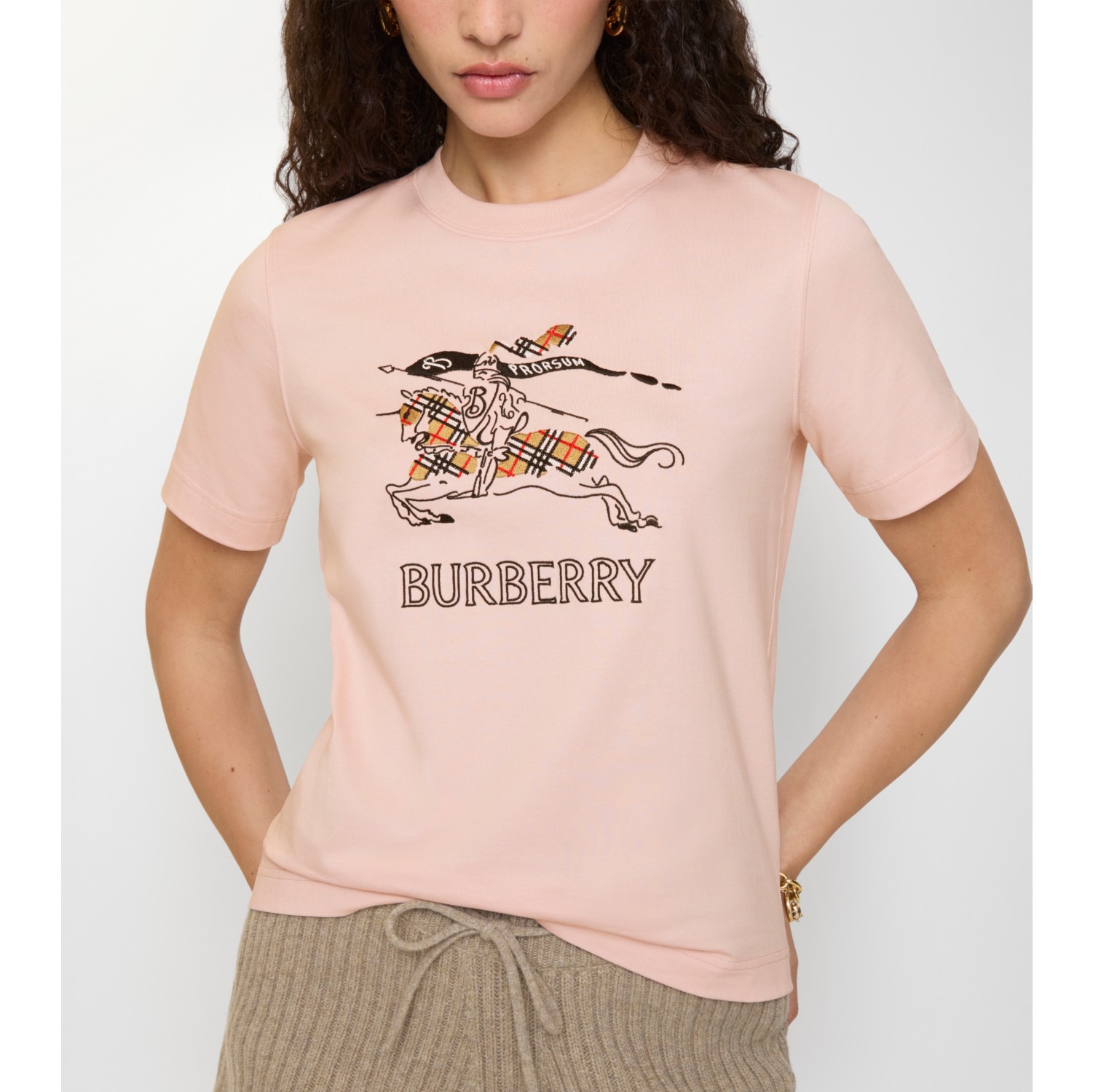 EKD Sketch Cotton T-shirt in Bouquet pink - Women | Burberry® Official