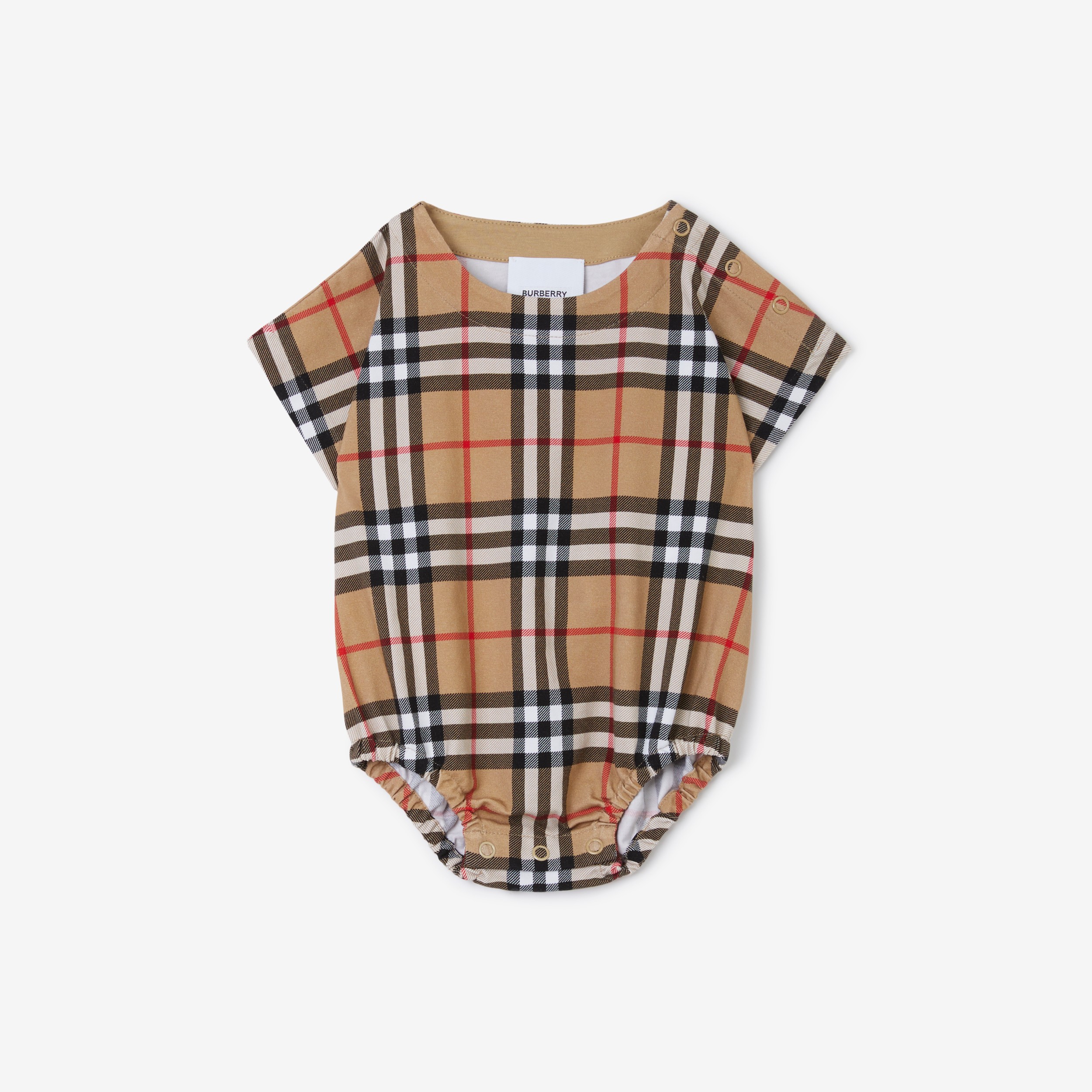 Check Two-piece Baby Gift Set in Archive Beige - Children | Burberry