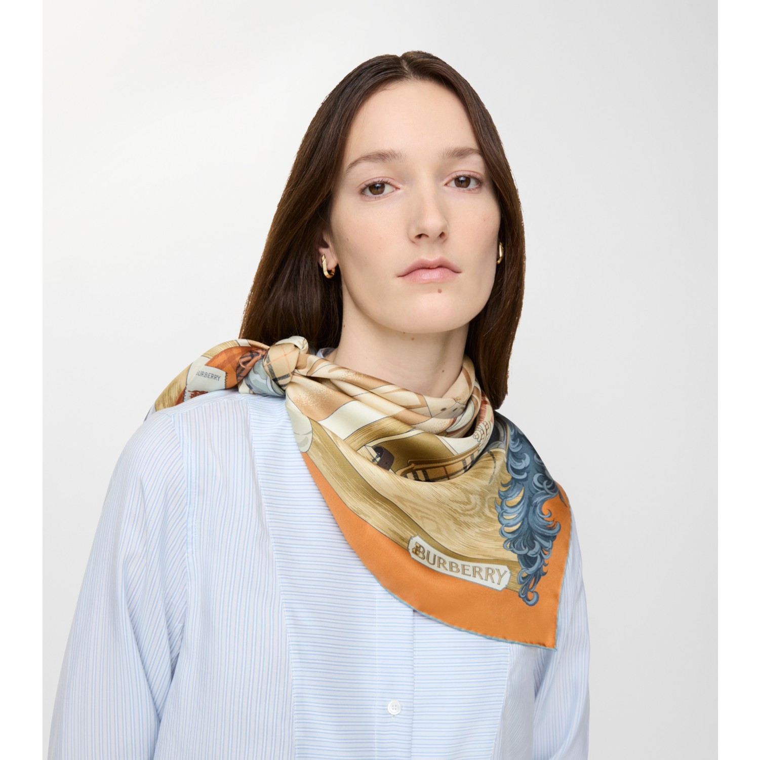 Wardrobe Silk Scarf in Pumpkin orange | Burberry® Official