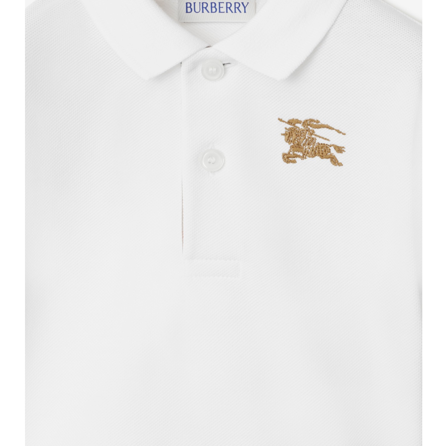 Cotton Polo Shirt in White Burberry Official