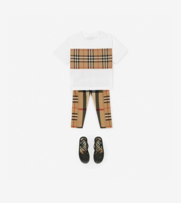 Burberry Kids Vintage Check cotton gift set - White