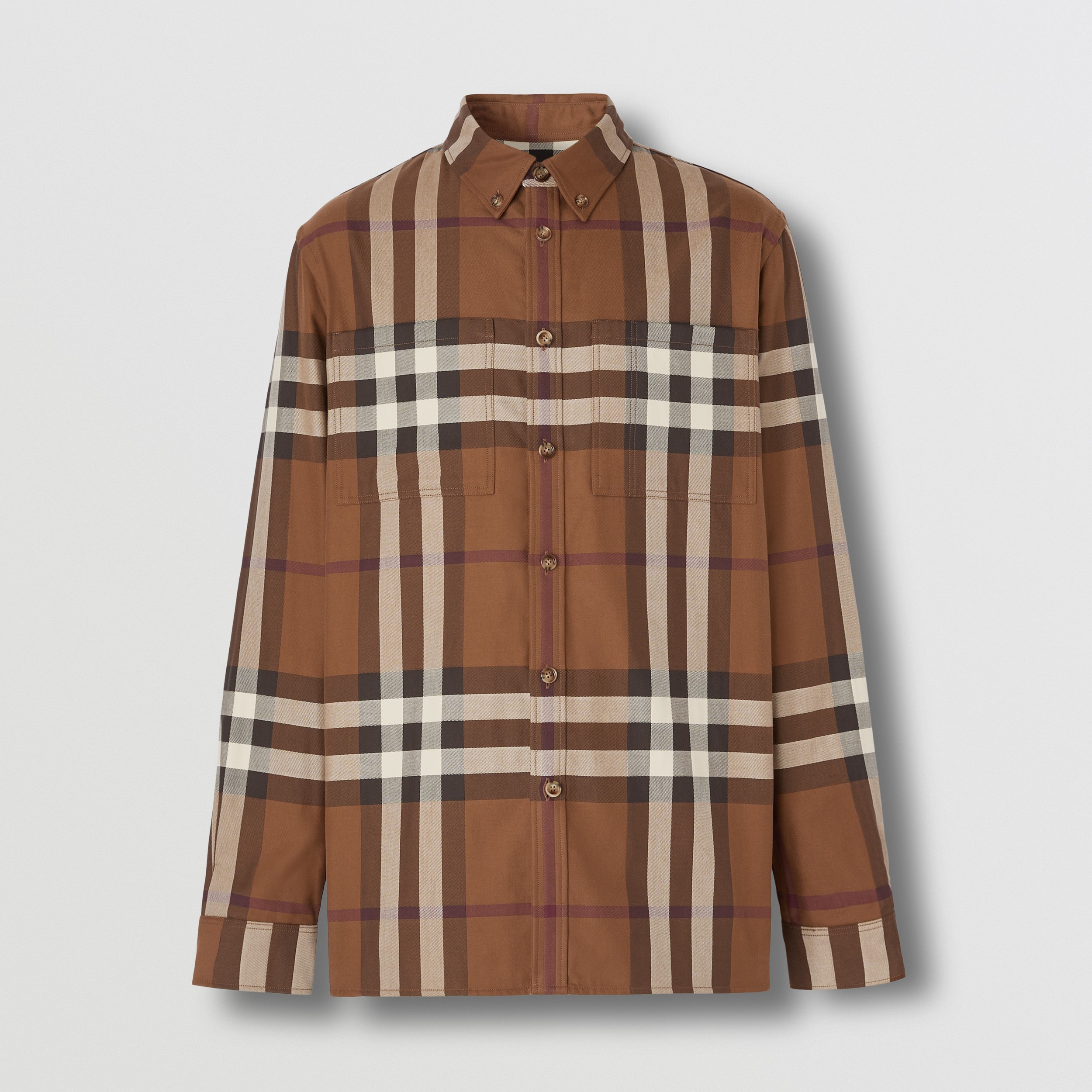 House Check Cotton Shirt in Dark Birch Brown - Men | Burberry® Official - 4