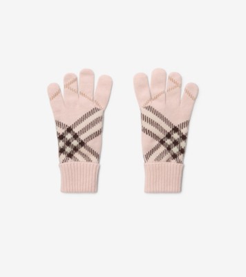 Check Cashmere Blend Gloves Bow ®