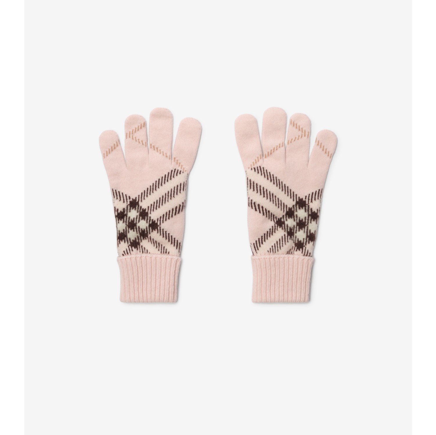 Check Cashmere Blend Gloves