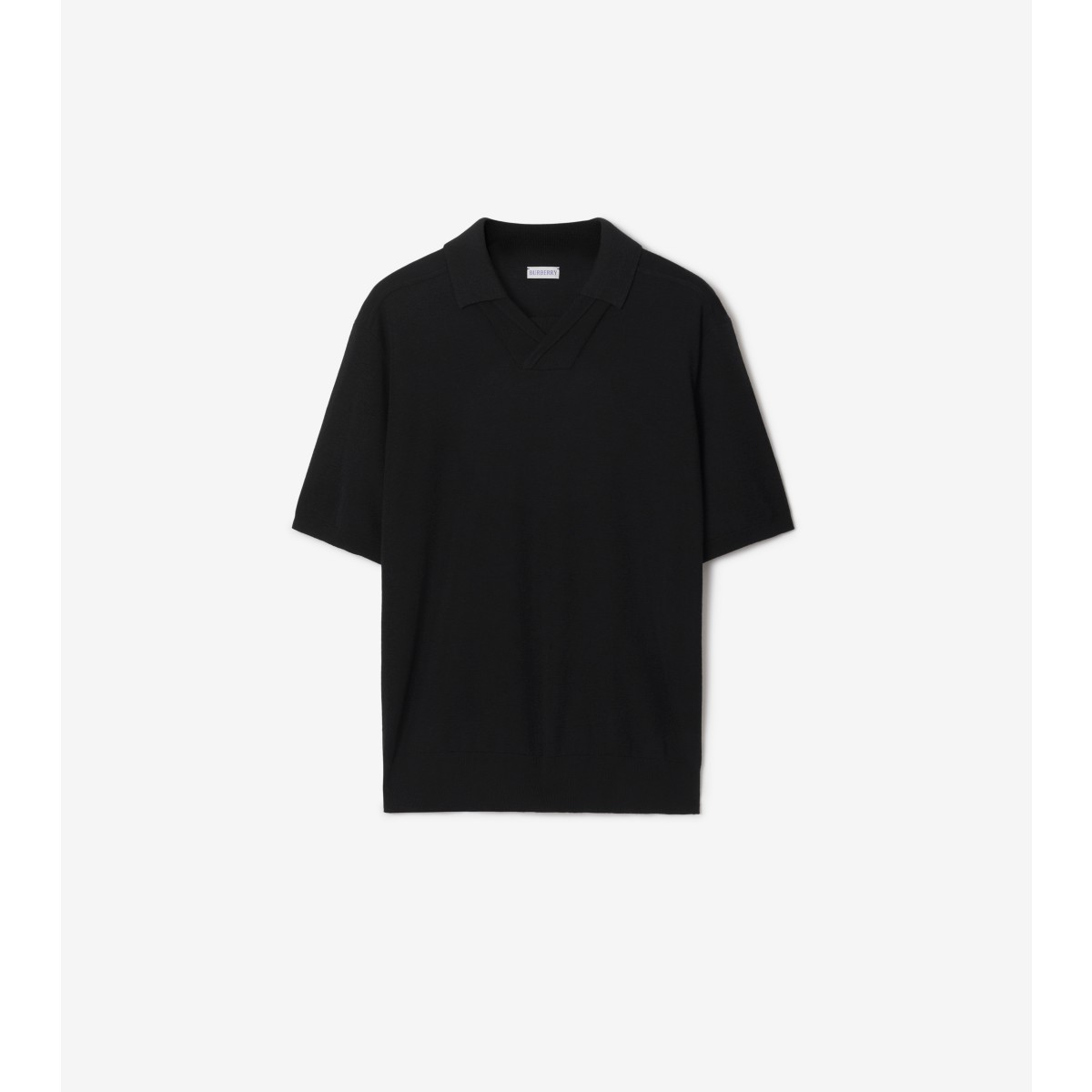 Burberry Wool-blend Polo Shirt In Black