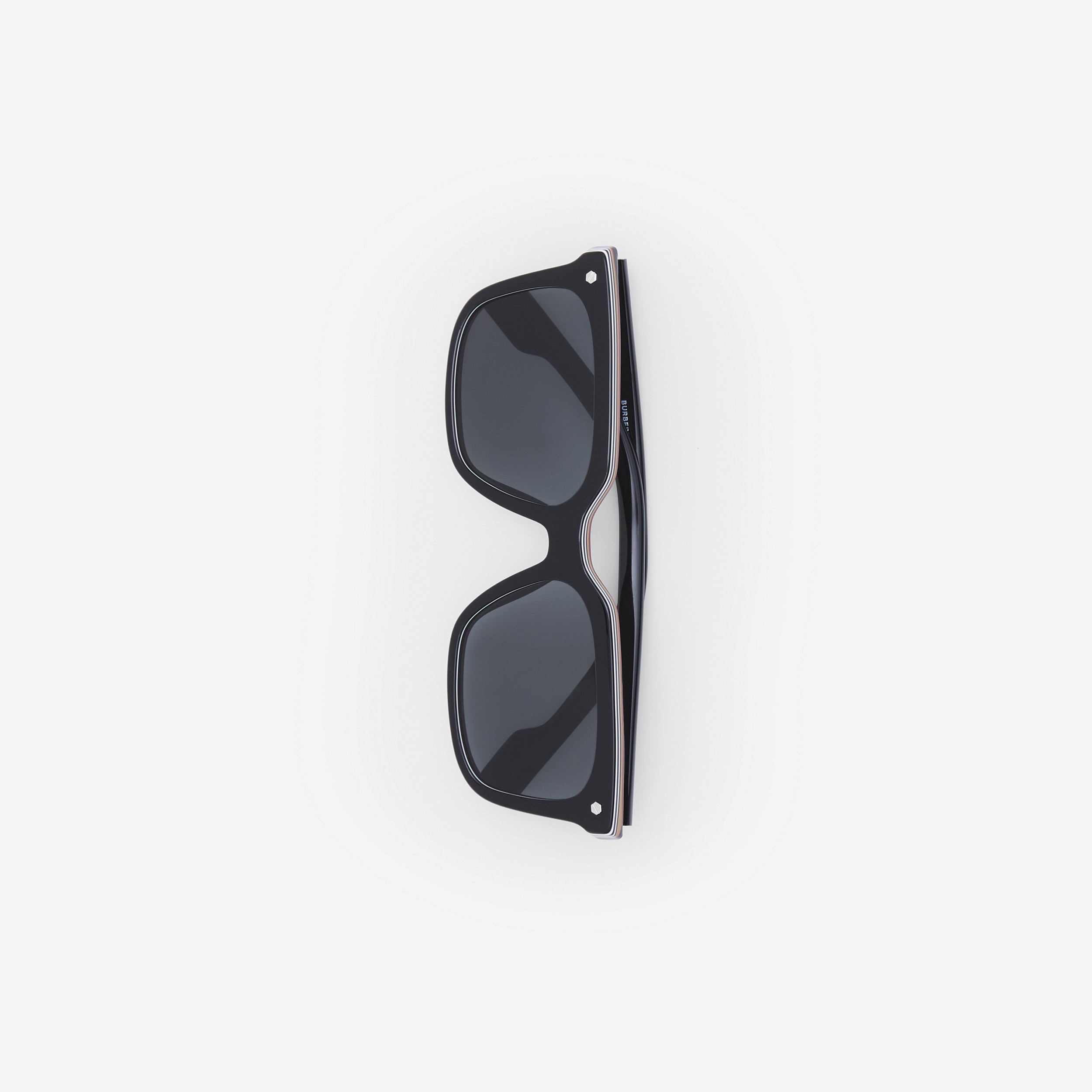 Stripe Detail Square Frame Sunglasses in Blue - Men | Burberry® Official - 2