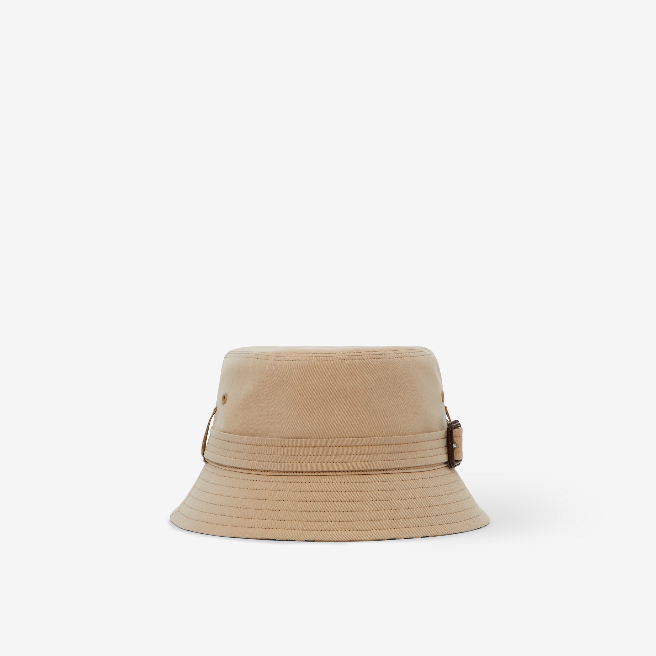 Cotton Gabardine Belted Bucket Hat in Honey Beige | Burberry® Official - 1