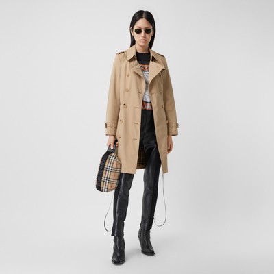 The Mid-length Chelsea Heritage Trench Coat In Honey - Women, Cotton ...