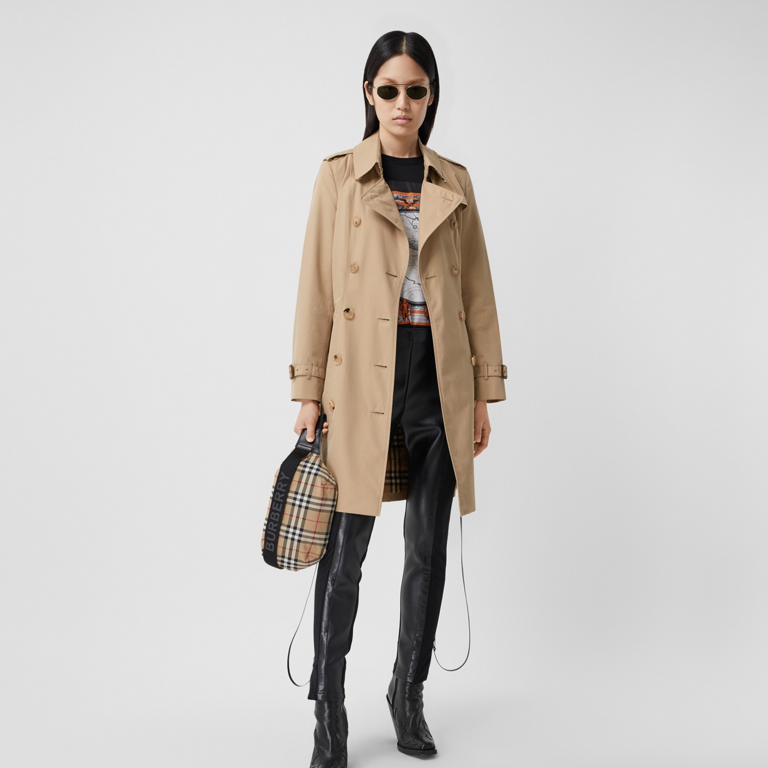 Trench coat Heritage Chelsea de longitud media (Miel) - Mujer | Burberry® oficial