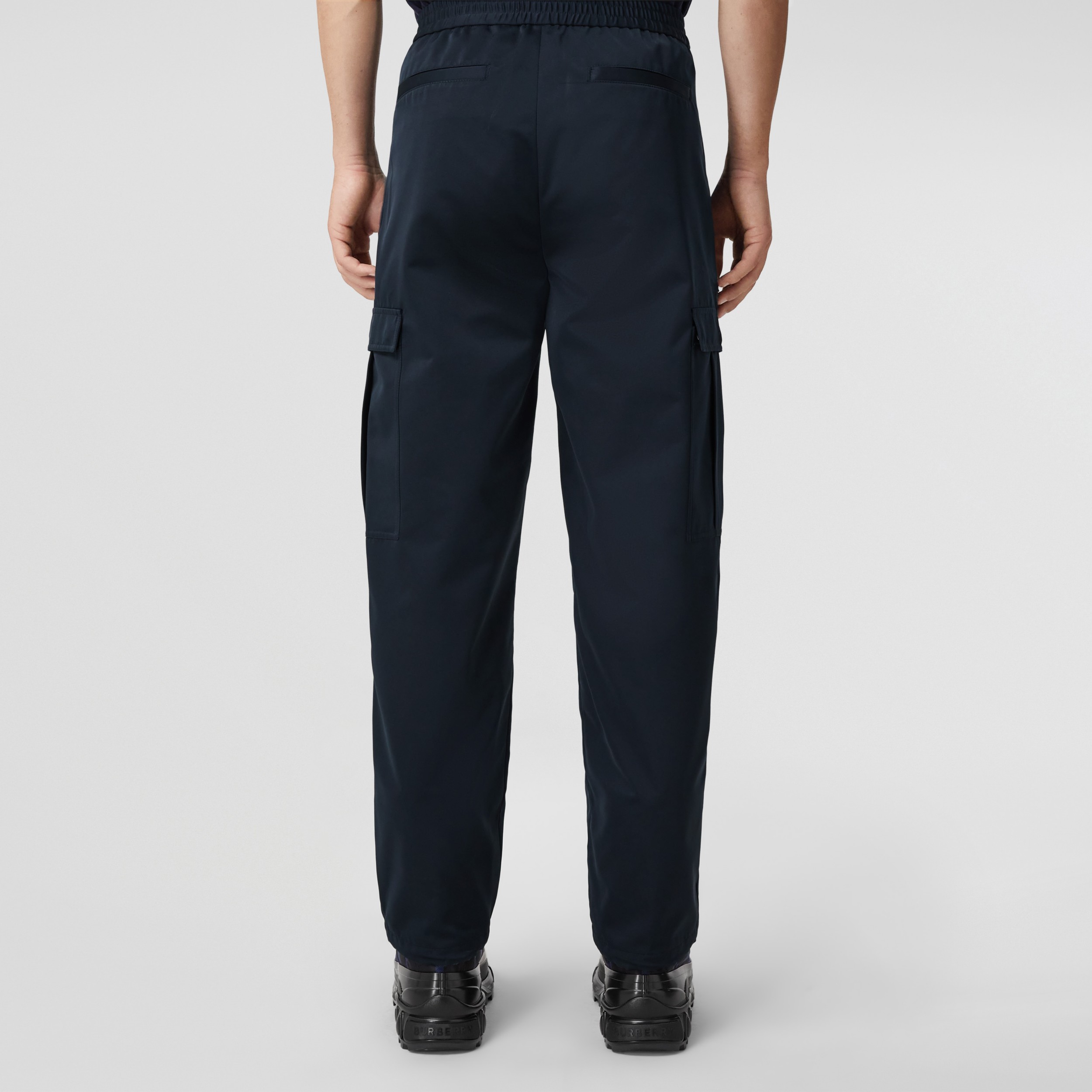 Wool Silk Blend Cargo Trousers – Exclusive Capsule Collection in Dark Charcoal Blue - Men | Burberry® Official - 3